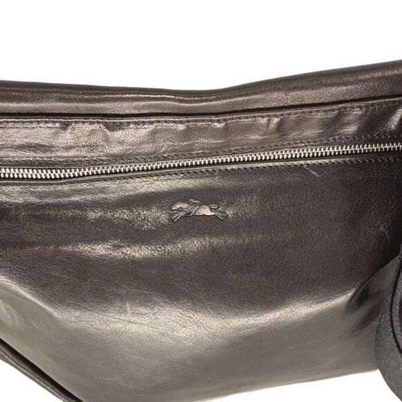 Longchamp Womens Medium Chocolate Leather Shoulder Sling Crossbody Messenger Bag - Picture 2 of 10